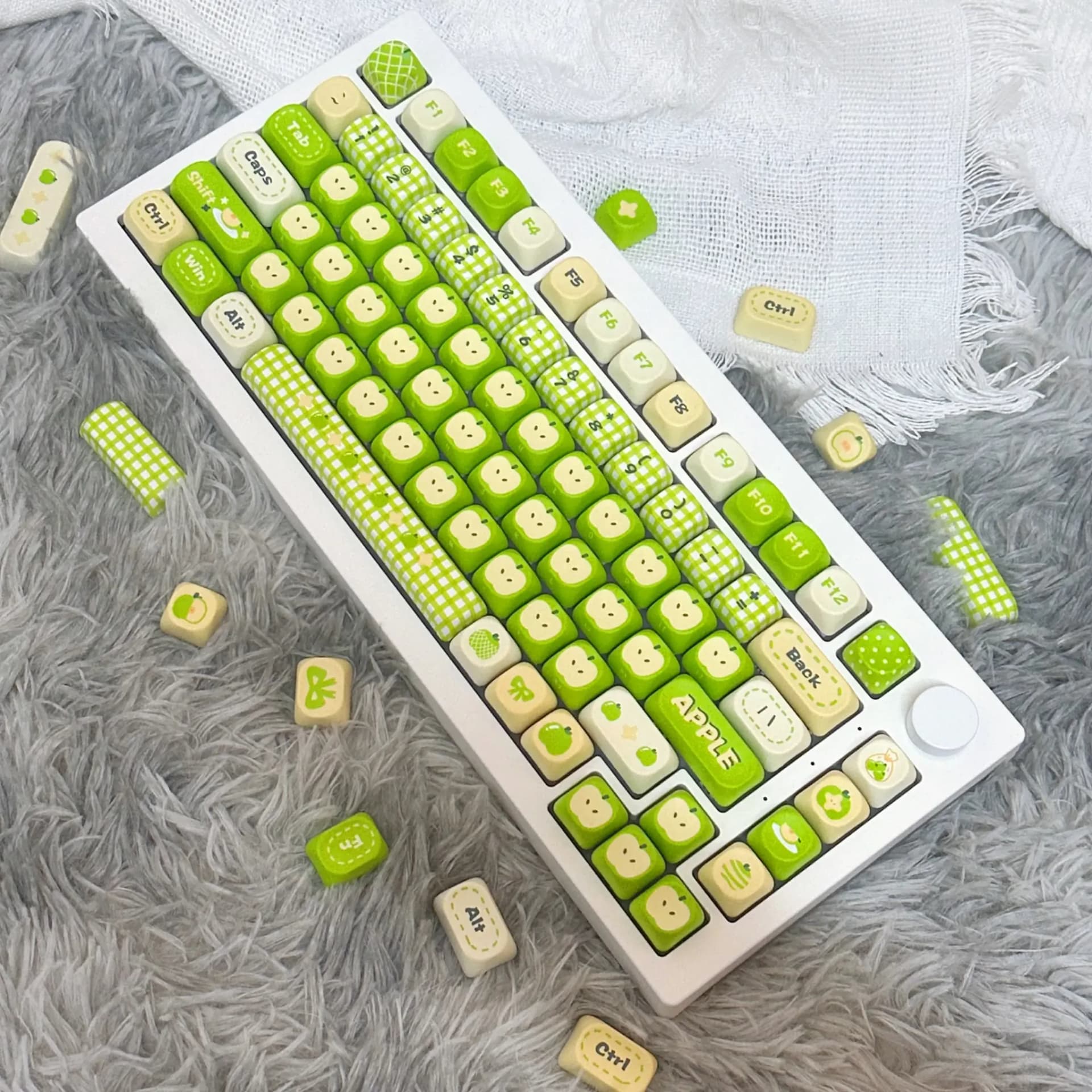 MAIMOOO Cute Green Fruit 97-Key MOA PBT Keycap Set