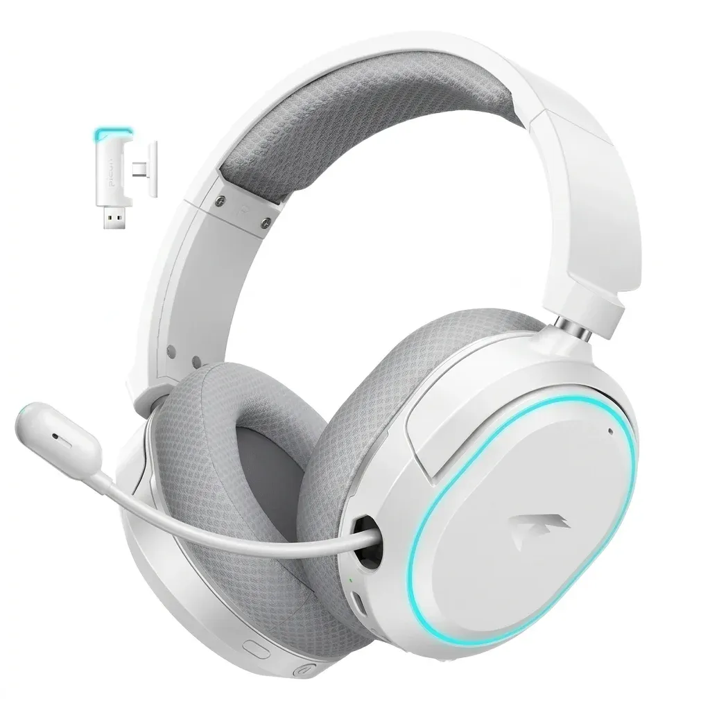 Picun G2 2.4GHz Bluetooth Wireless Gaming Headset For PC PS4 PS5 Phone Switch 5ms Low Latency 7.1 Surround Wired Headset ENC Mic