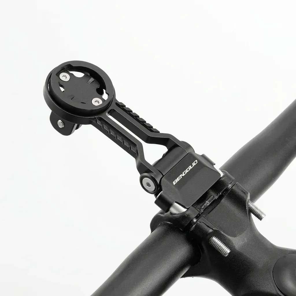 Black alloy bike computer light mount