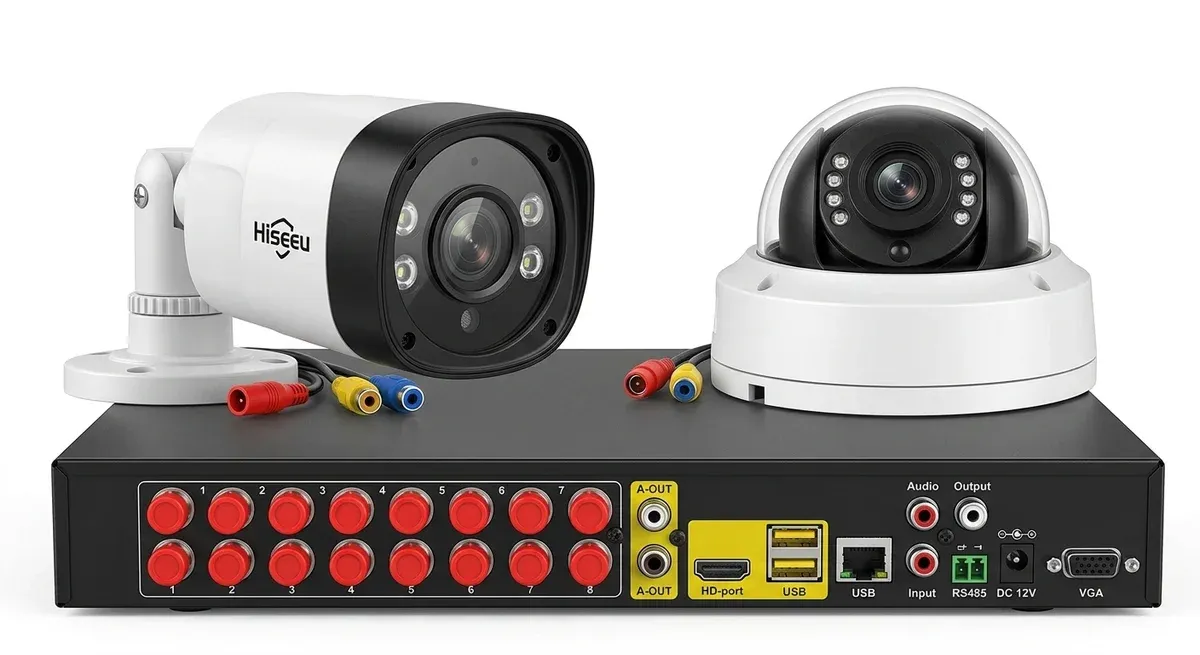 Hiseeu wired security camera DVR kit