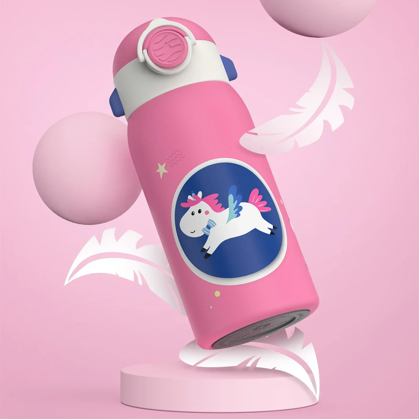 FEIJIAN 600ml Insulated Kids Straw Bottle