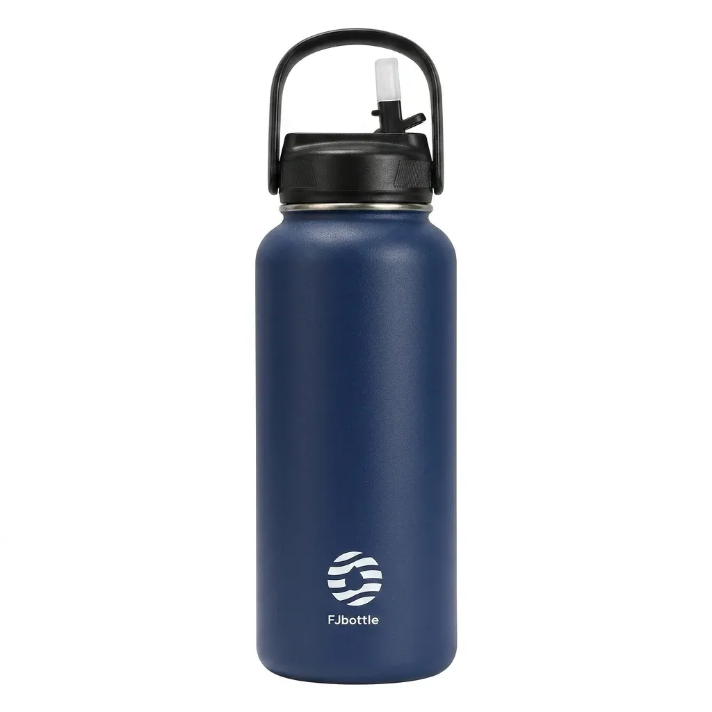 FEIJIAN navy insulated straw bottle