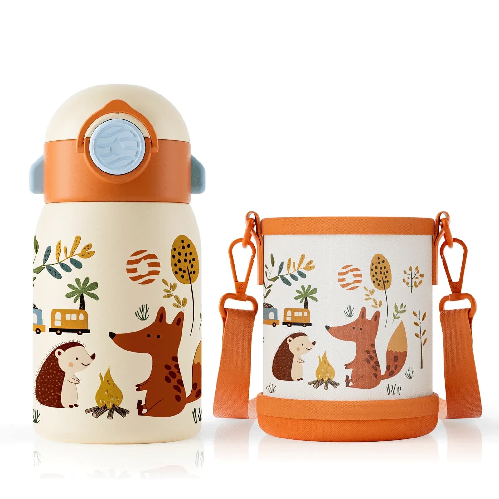 Fjbottle 400ml Kids Insulated Cartoon Thermos Bottle