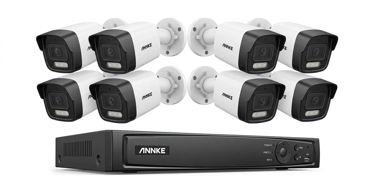 ANNKE DVR with eight white cameras