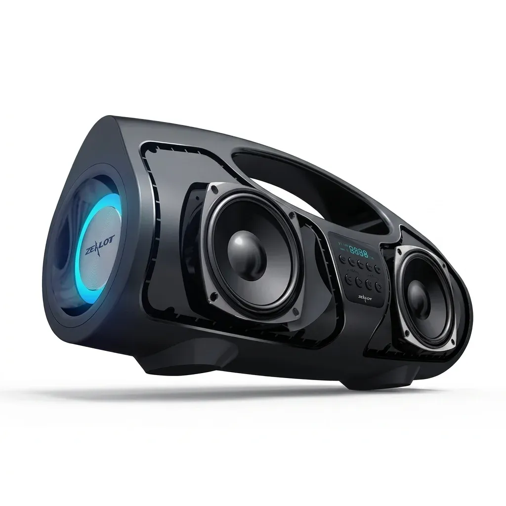 ZEALOT P1 black portable Bluetooth speaker