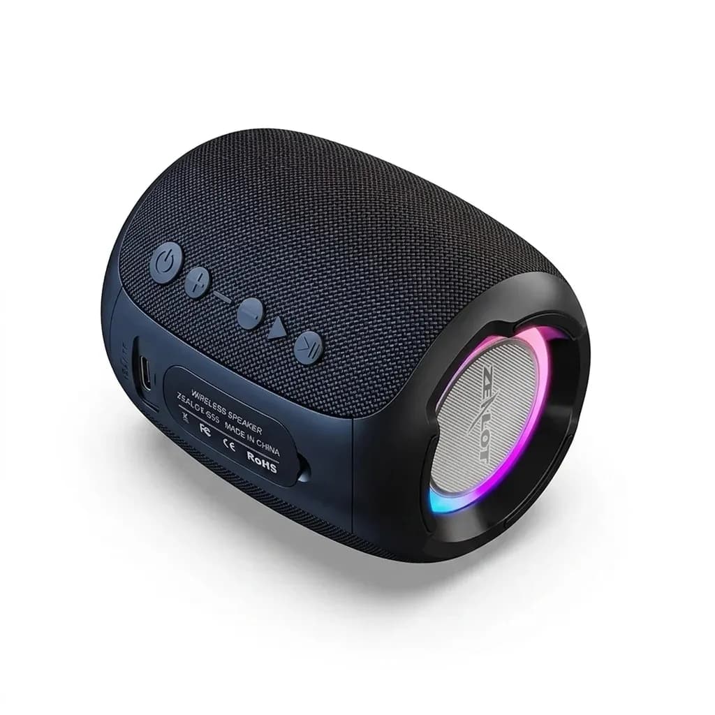 ZEALOT S53 black Bluetooth speaker studio shot