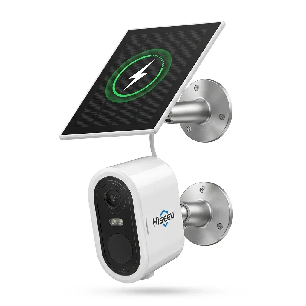 Hiseeu solar security camera with panel