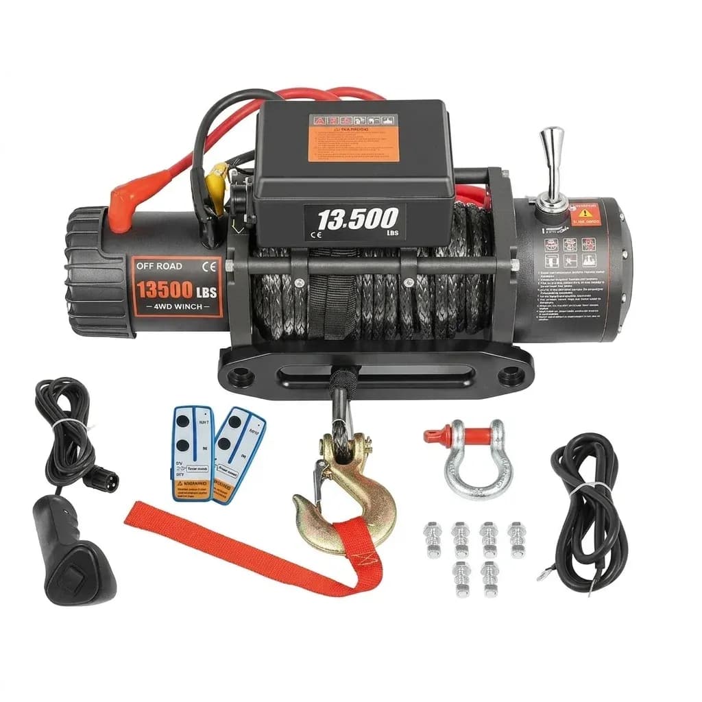 VEVOR 13,500 lb 12V Synthetic Rope Electric Winch