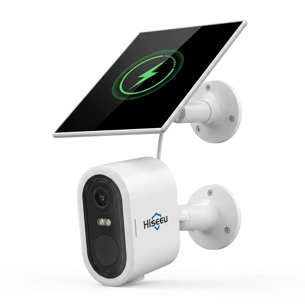 Hiseeu solar security camera with panel