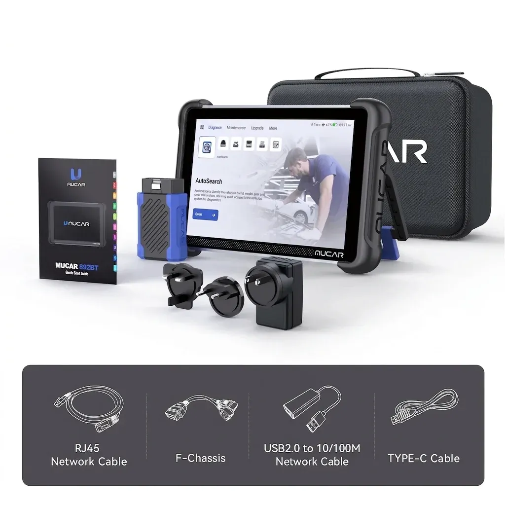 MUCAR 892BT diagnostic tablet with accessories