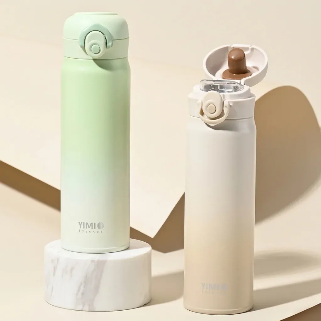 Two gradient stainless steel thermos tumblers
