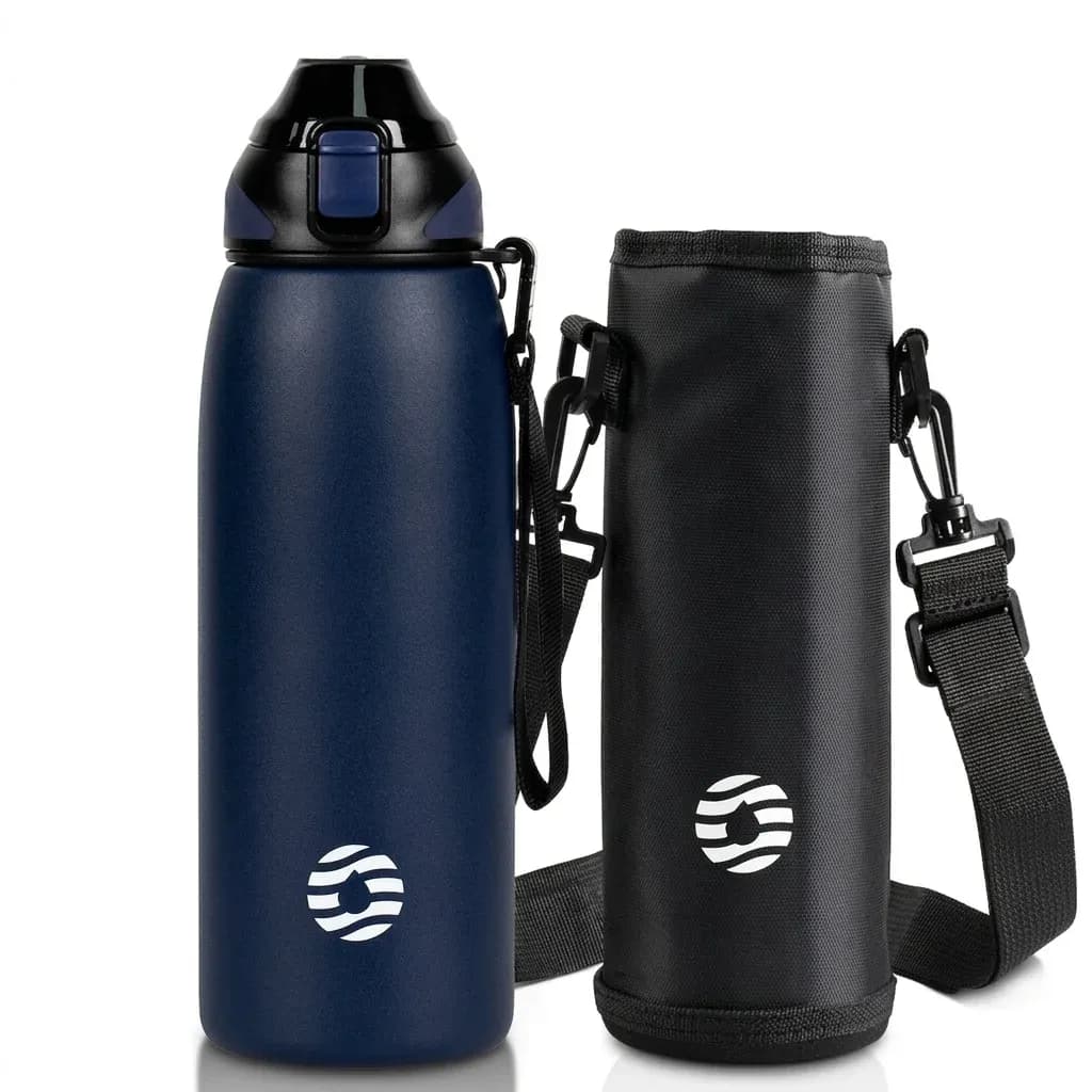 FEIJIAN navy flask with black carry case