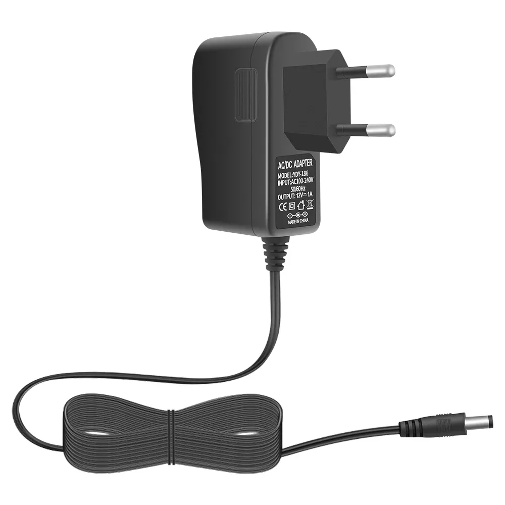 12V 1A CCTV Power Adapter with 10-Foot Cord