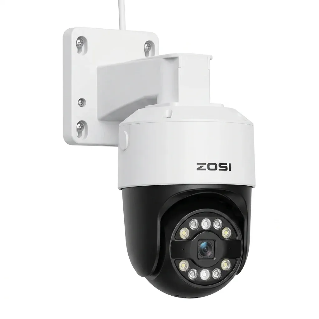 ZOSI white outdoor PTZ dome security camera