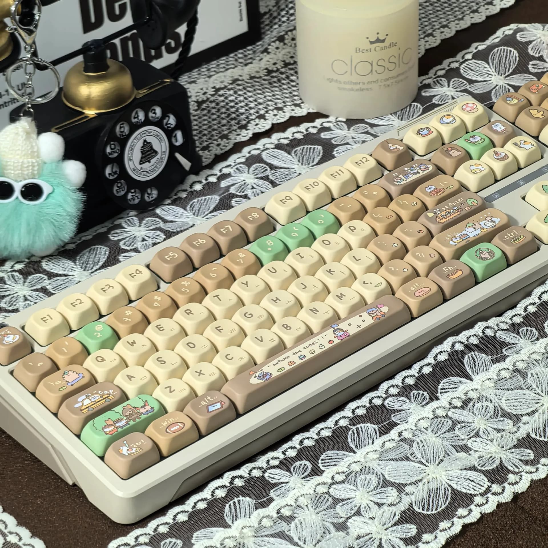 MAIMOOO Khaki Cocoa MOA PBT Keycap Set