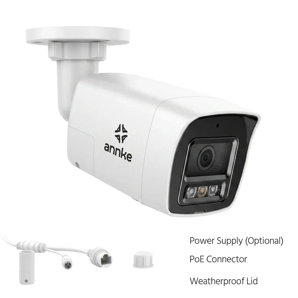 ANNKE white outdoor security camera studio shot