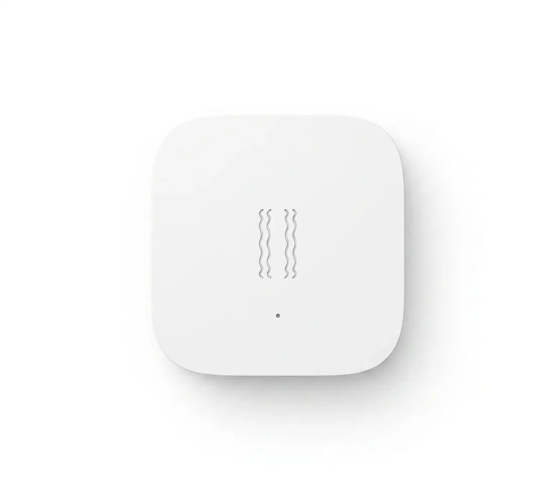 Aqara white smart vibration sensor studio shot