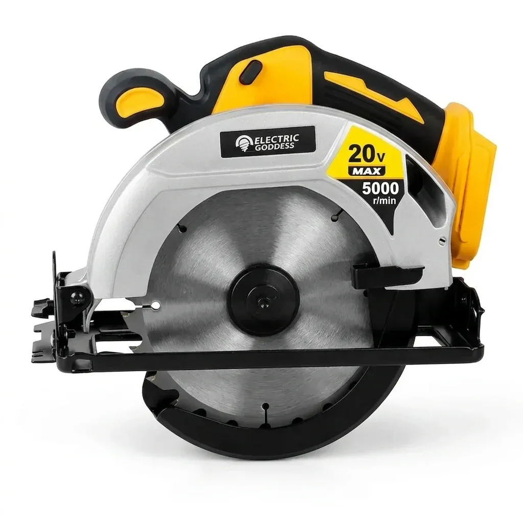 Cordless 7-inch circular saw studio photo
