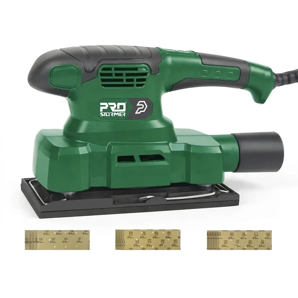 PROSTORMER green orbital sheet sander with pads
