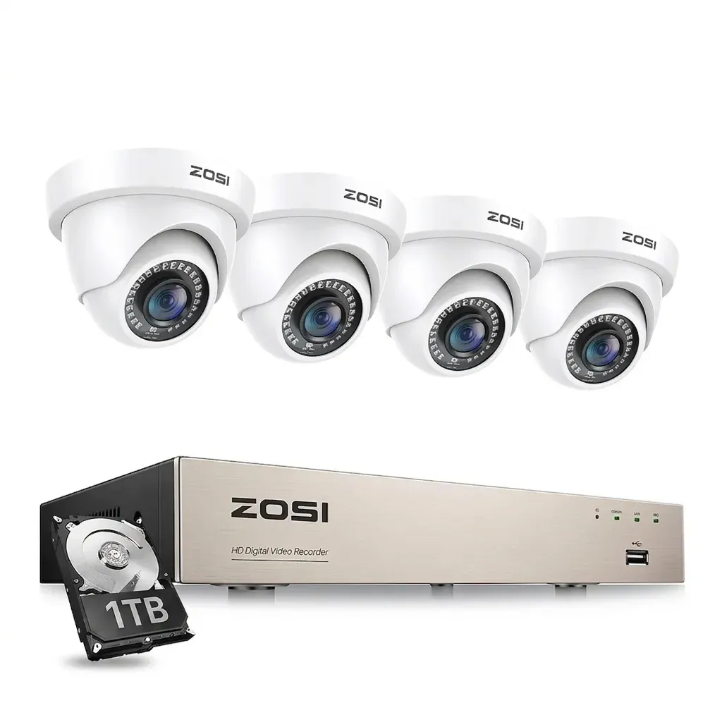 ZOSI DVR with four dome cameras