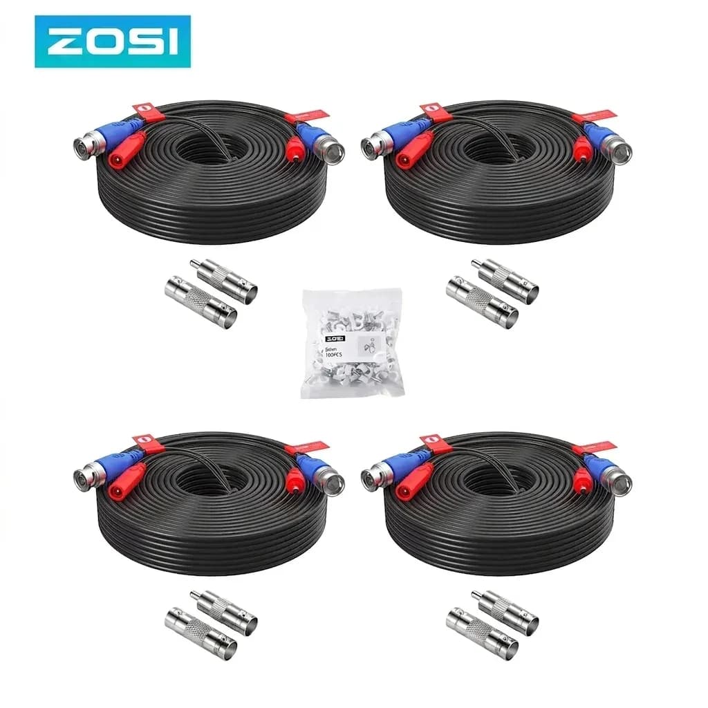 ZOSI 4-pack CCTV cable set top view