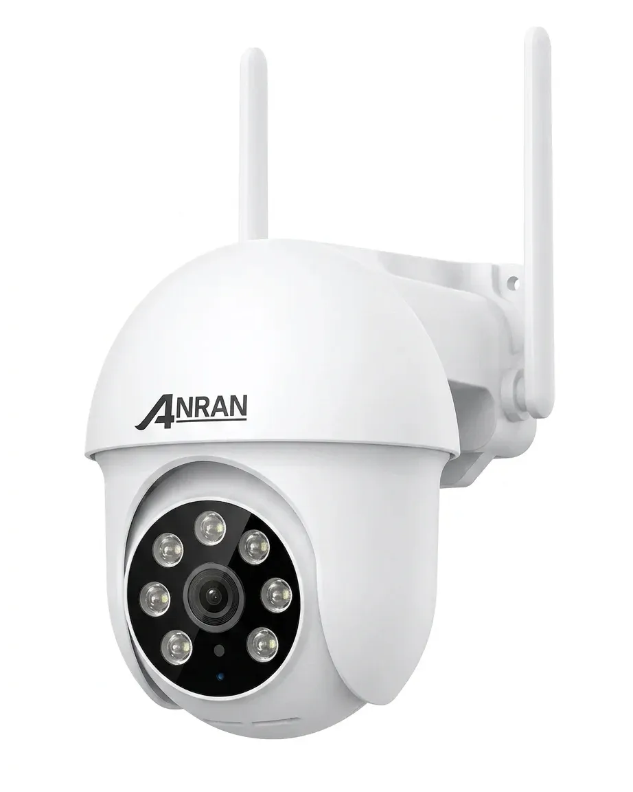 ANRAN white dome security camera studio shot