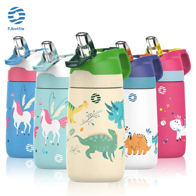 Fjbottle Kids Dinosaur Insulated Thermos Bottle 350ml