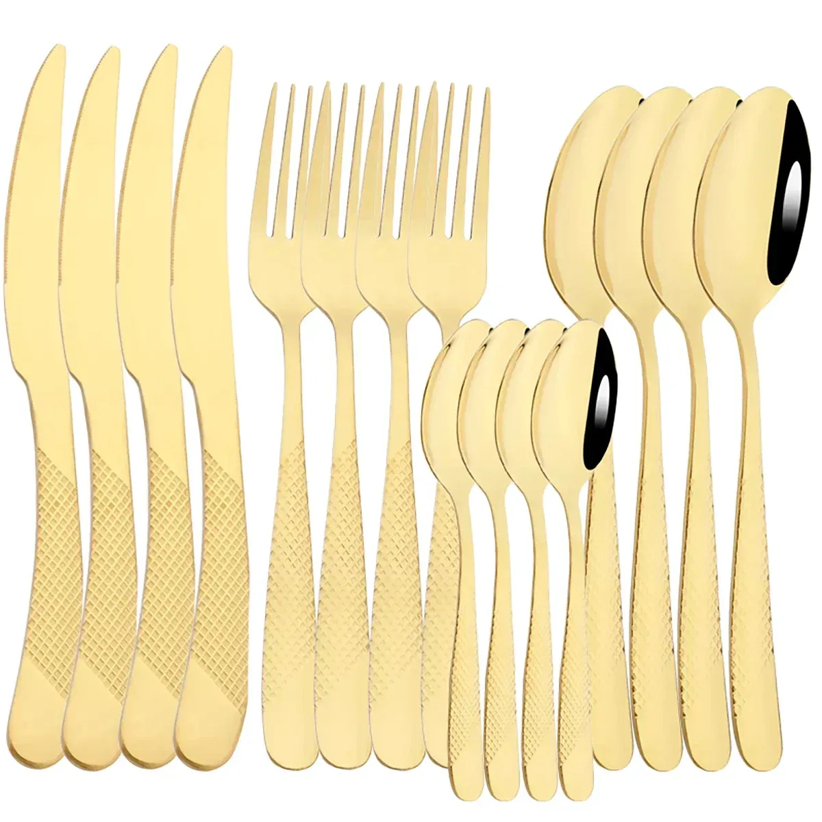 16-Piece Gold Stainless Steel Flatware Set