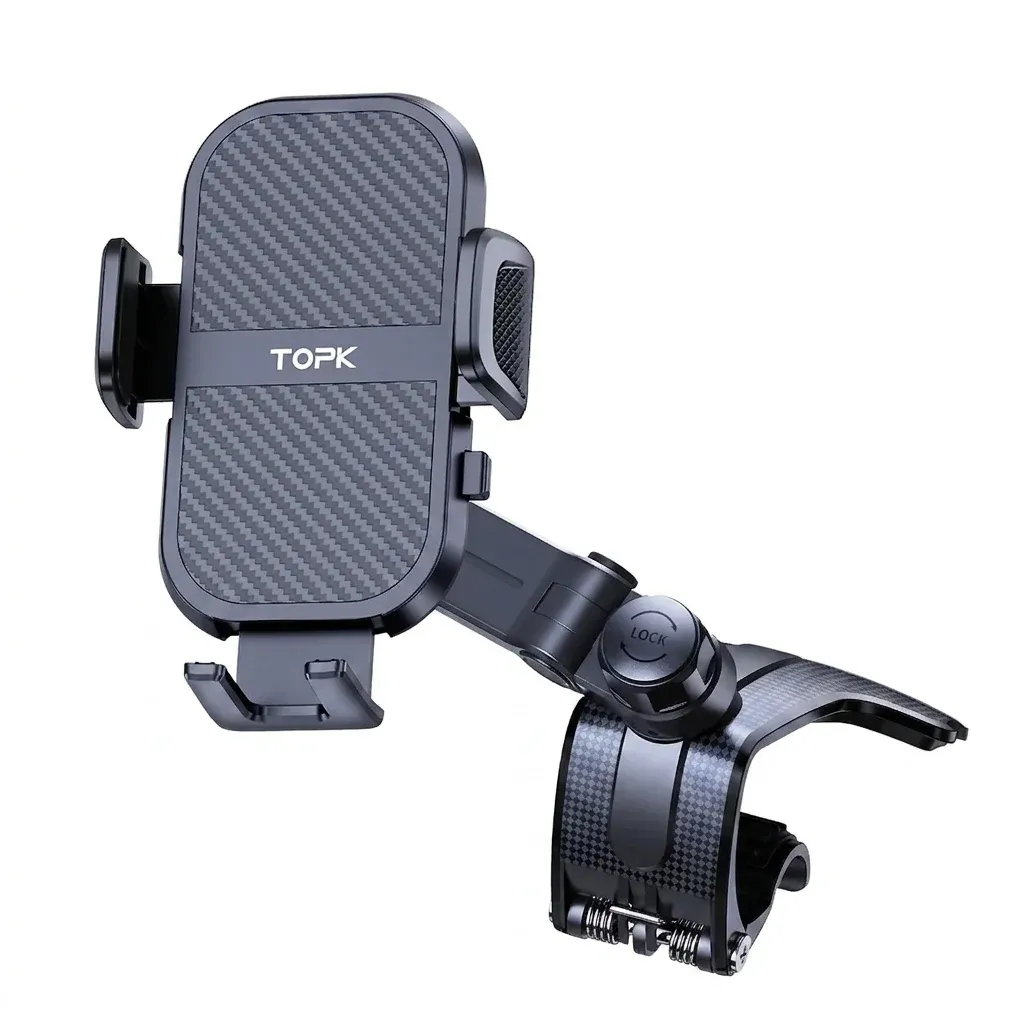 TOPK black dashboard phone holder mount
