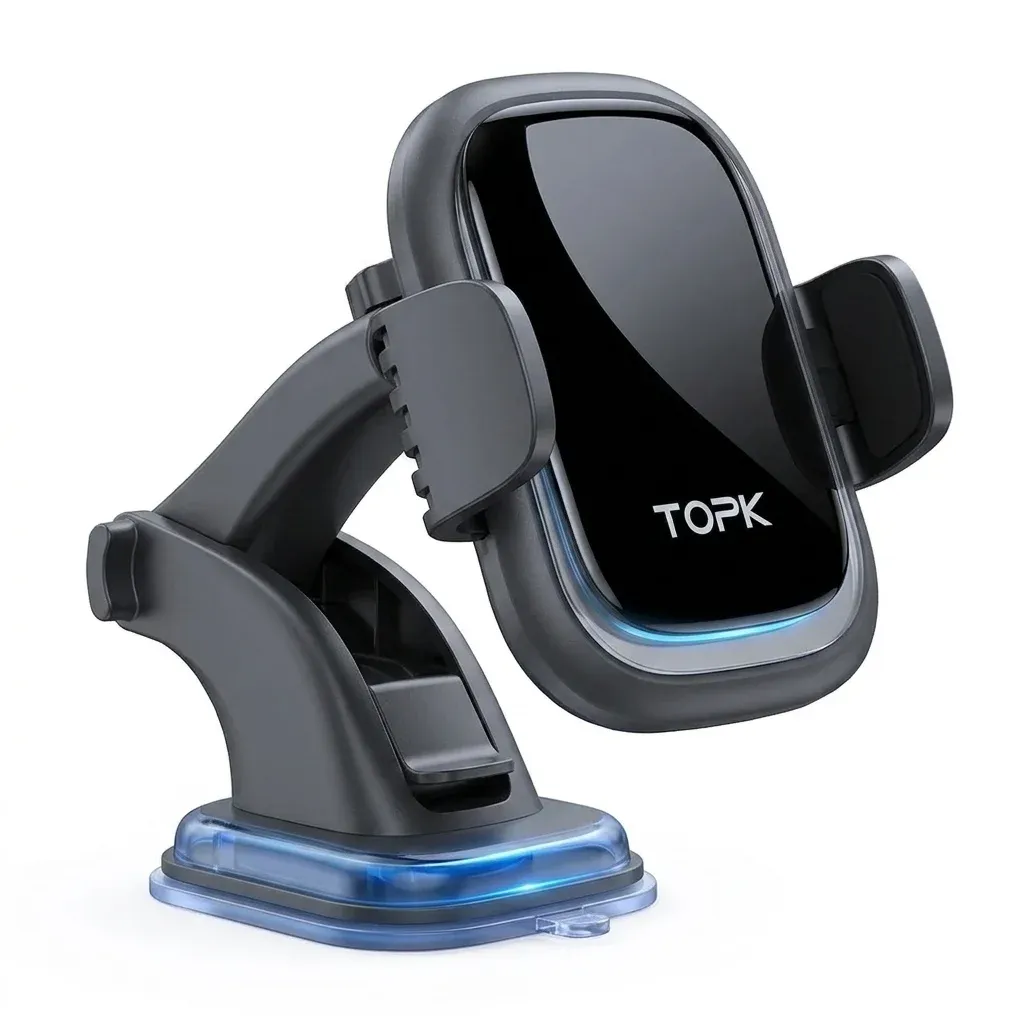 TOPK Suction Cup Car Phone Mount for Dashboard and Windshield