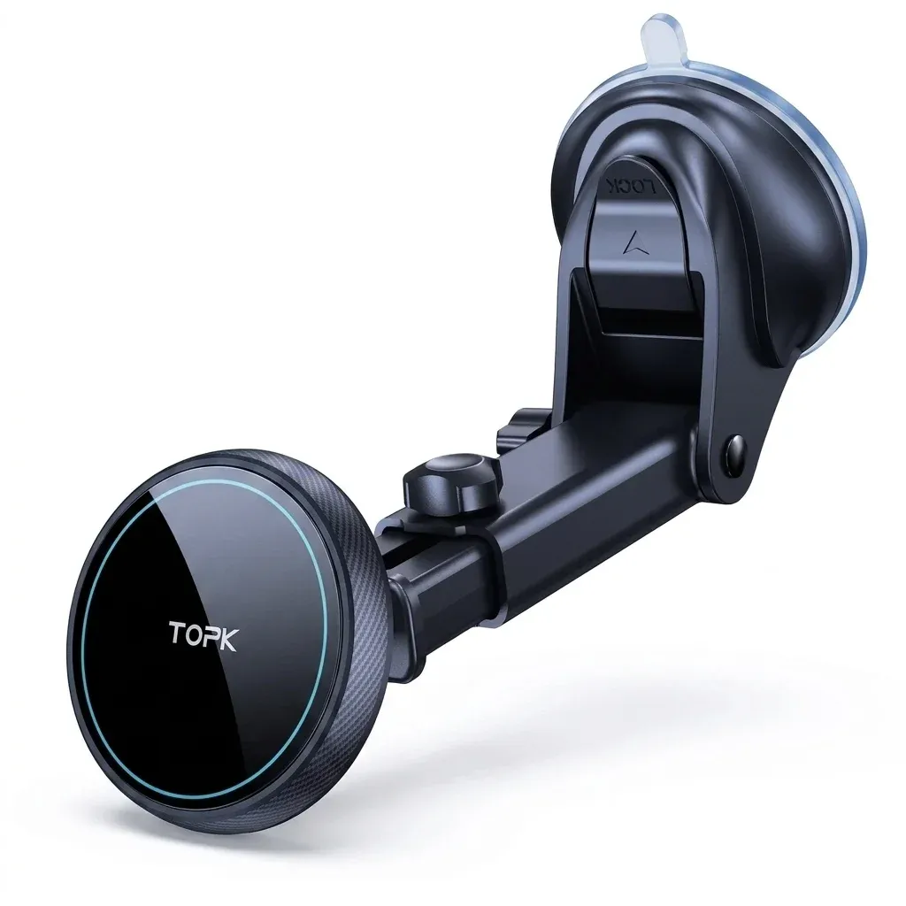 TOPK MagSafe Magnetic Car Phone Mount with Metal Hook